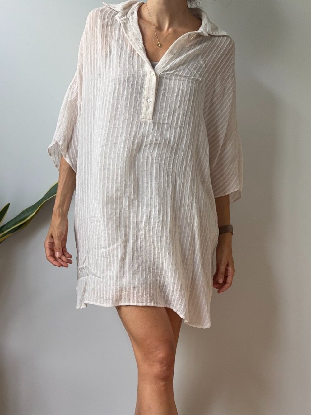 ZARA 2 piece set cover up; beige, size M